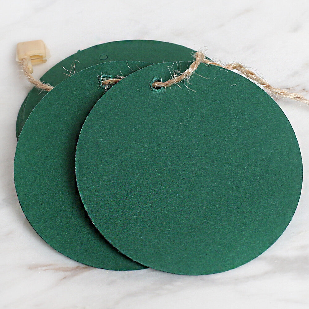 Loren 10'lu Yuvarlak Yeşil Etiket ve Klipsli Etiket İpi